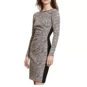 Lauren Ralph Lauren Dress Black Gray Long Sleeve Fitted Office Business Casual